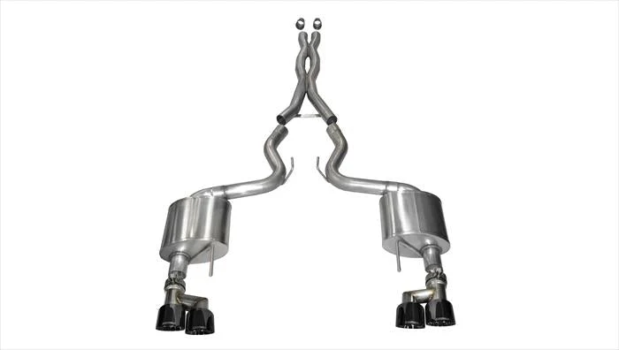 Xtreme Quad Tipped Cat-Back Exhaust (Black Tips) for Mustang GT 5.0L 2015-17 | #14335BLK  | Corsa Performance