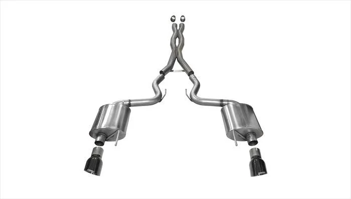 Xtreme Cat-Back Exhaust for Mustang 5.0L GT 2015-17 w/ Black Tips | #14328BLK  | Corsa Performance