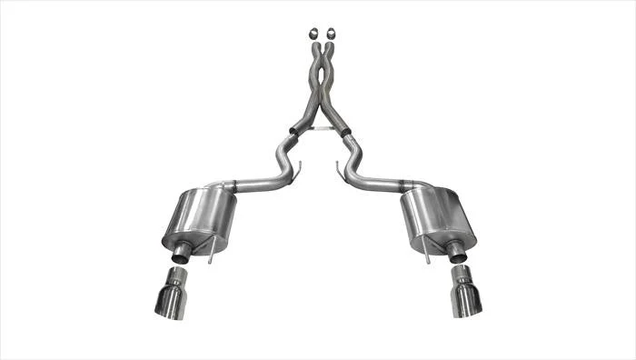 Xtreme Cat-Back Exhaust for Mustang 5.0L GT 2015-17 w/ Polished Tips | #14328  | Corsa Performance