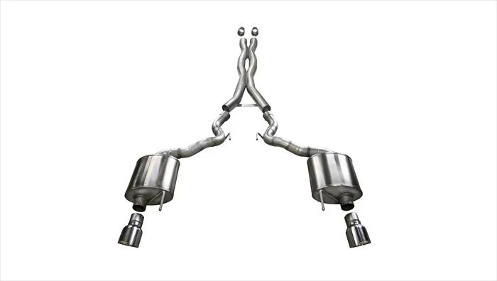 Sport Cat-Back Exhaust (Polished Tips) for Mustang (Convertible) 5.0L GT 2015-17 | #14341 | Corsa Performance