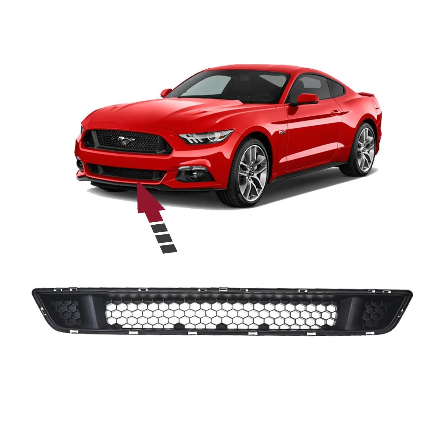 Mustang GT US Spec 'Style' Front Lower Grille for Ford Mustang 2015-17 | #NEM-MU-S550-US-LG-15