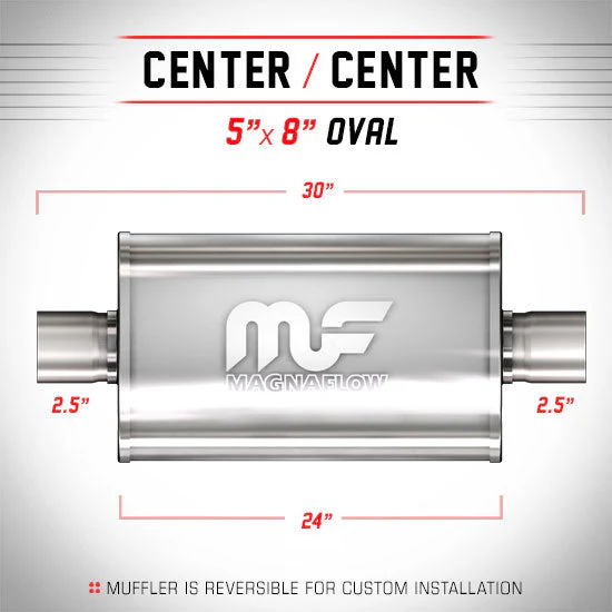Universal Muffler/Silencer 2.5 C/C Oval 5x8 x 24 | #12276 | MagnaFlow