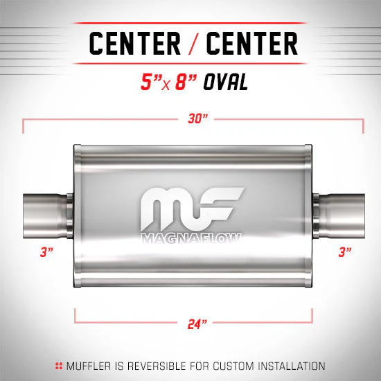 Universal Muffler/Silencer 3 C/C Oval 5x8 x 24 | #12279 | MagnaFlow