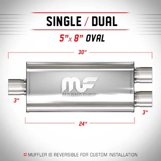 Universal Muffler/Silencer 3 S/D Oval 5x8 x 24 | #12398 | MagnaFlow