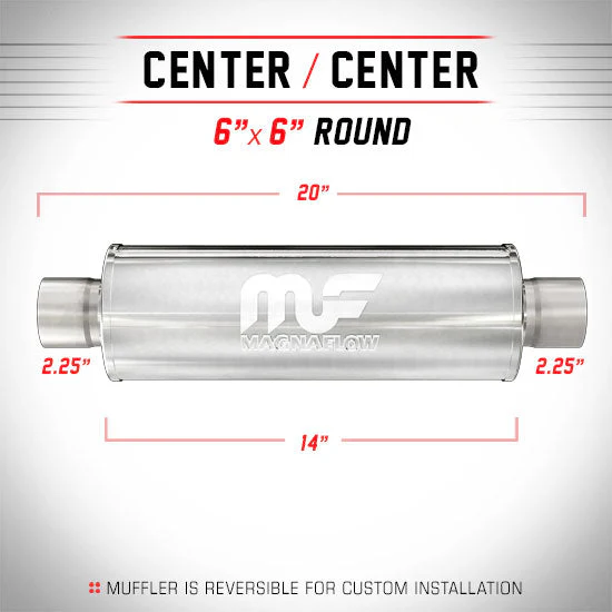 Universal Muffler/Silencer 2.25 C/C Round 6 x 14 | #12615 | MagnaFlow