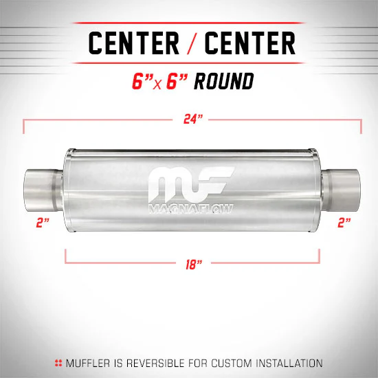 Universal Muffler/Silencer 2 C/C Round 6 x 18 | #12644 | MagnaFlow
