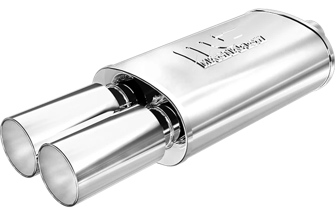 Universal Muffler 2.25 C/C Oval 5 x 8 w/ Dual Tip | #14816 | MagnaFlow