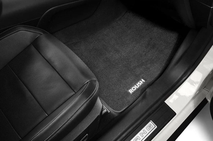 LHD Embroidered Black Floor Mats (set of 4) for Ford Mustang 2015-23 | #421904 | Roush