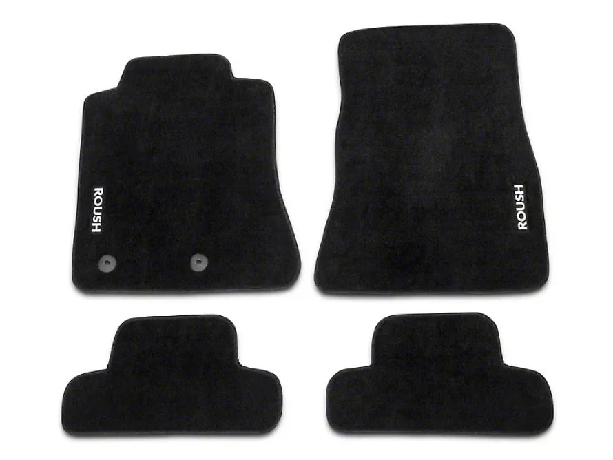 LHD Embroidered Black Floor Mats (set of 4) for Ford Mustang 2015-23 | #421904 | Roush - Image 4