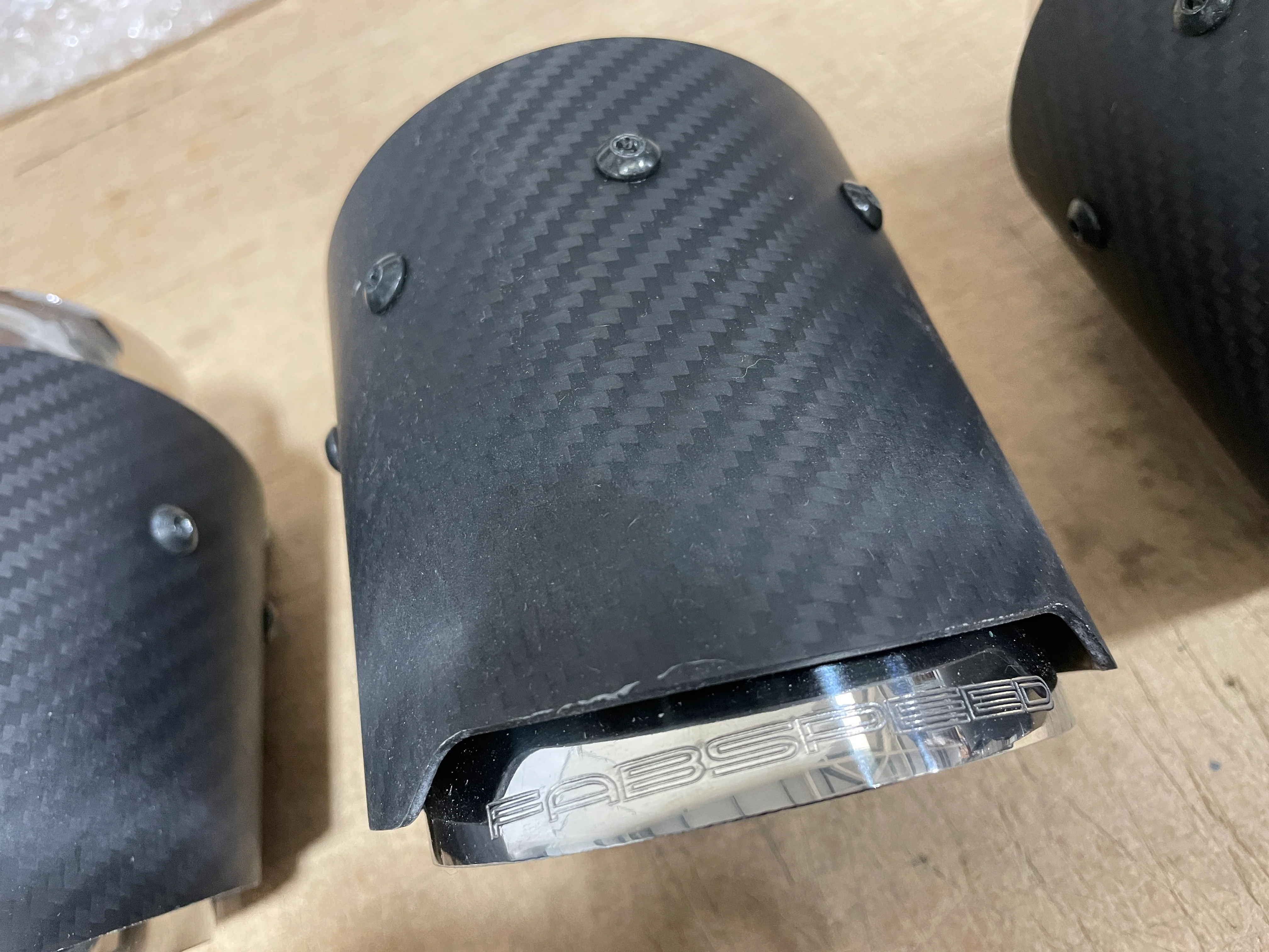Porsche Fabspeed Carbon Fibre Deluxe Quad Style Tips Scratch & Dent #SDFSTIPSCF4 - Image 7