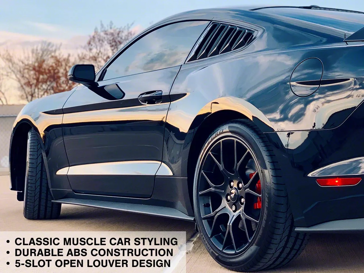 Vintage Quarter Window Louvres (Gloss Black) for Mustang 2015-23 | #403361 | SpeedForm - Image 4