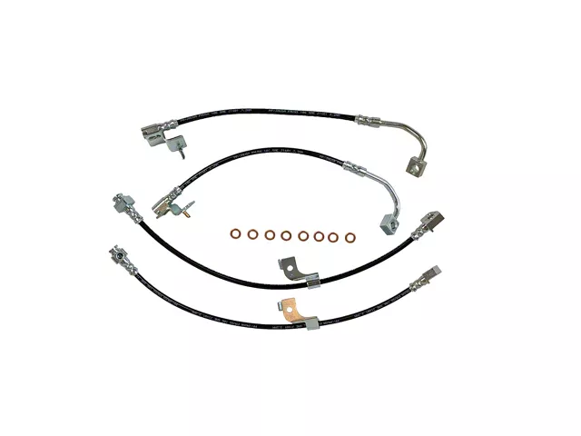 Stainless Steel Brake Line Kit Clear / Black for Mustang GT and EcoBoost (Without Magneride) 2015-23 | #22560 | J&M