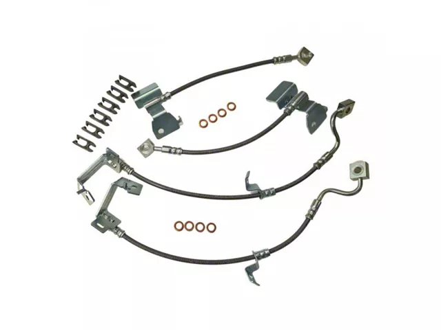 Stainless Steel Brake Line Kit Clear / Black for Mustang GT500 2013-14 | #22535 | J&M - Image 2