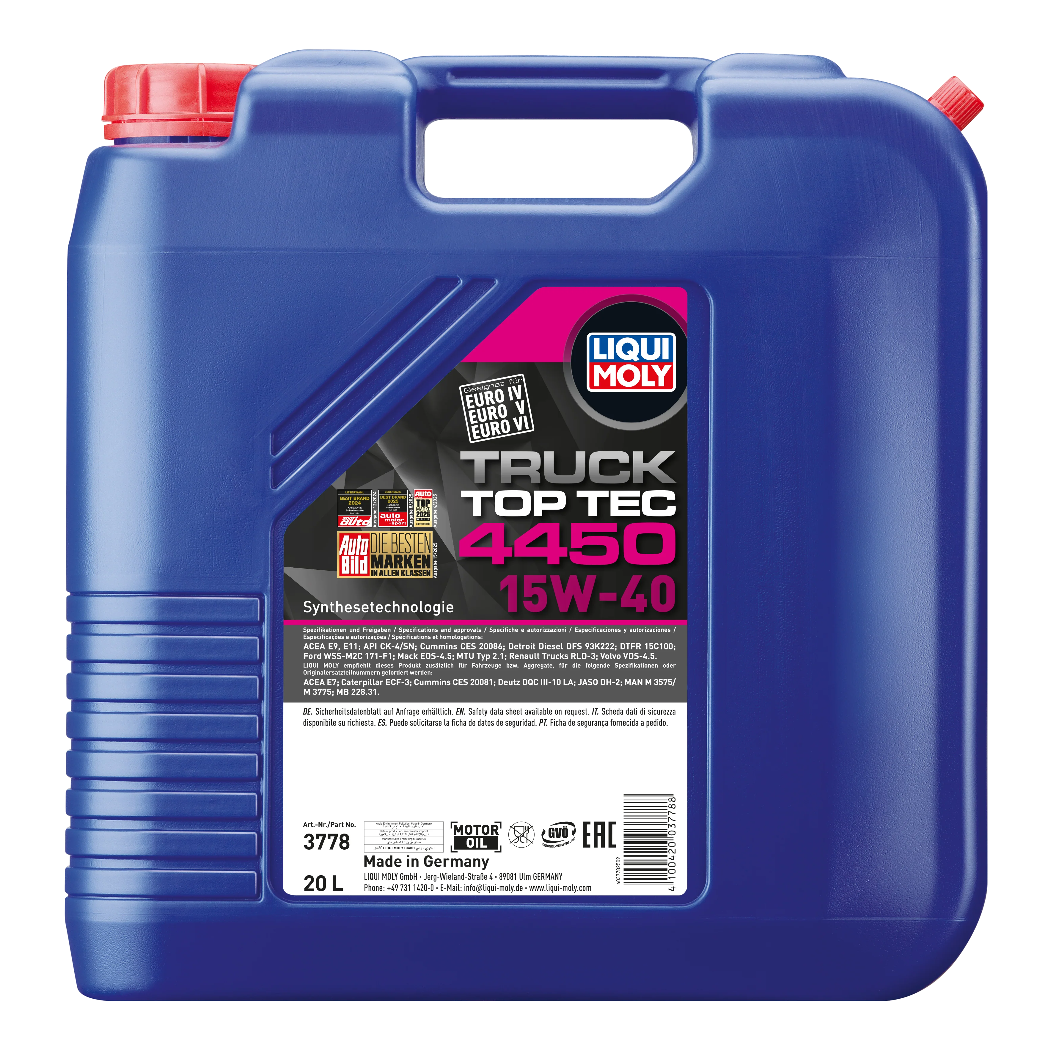 Top TEC Truck 4450 15W-40 20ltr - 3778 | Liqui Moly